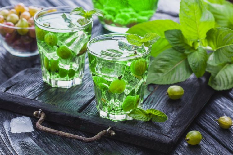 Summer Mojito Compote with Green Gooseberries