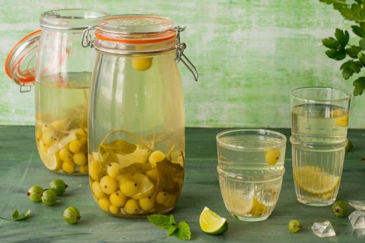 Mojito Compote with Gooseberries, Lime, and Mint