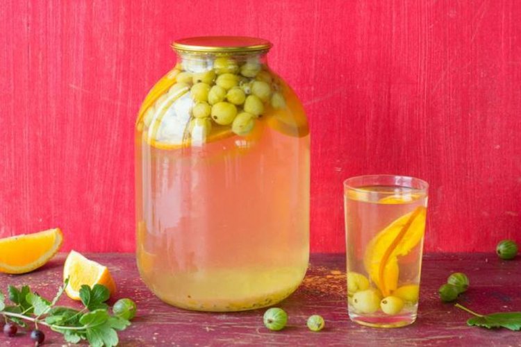 Gooseberry, Orange, and Lemon Mojito Compote