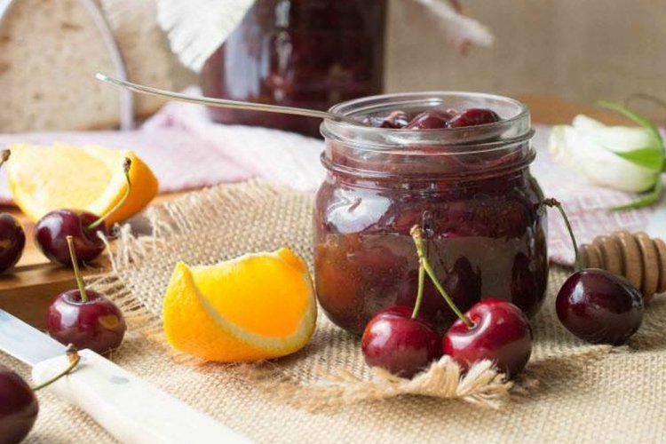 Cherry Jam with Oranges and Honey