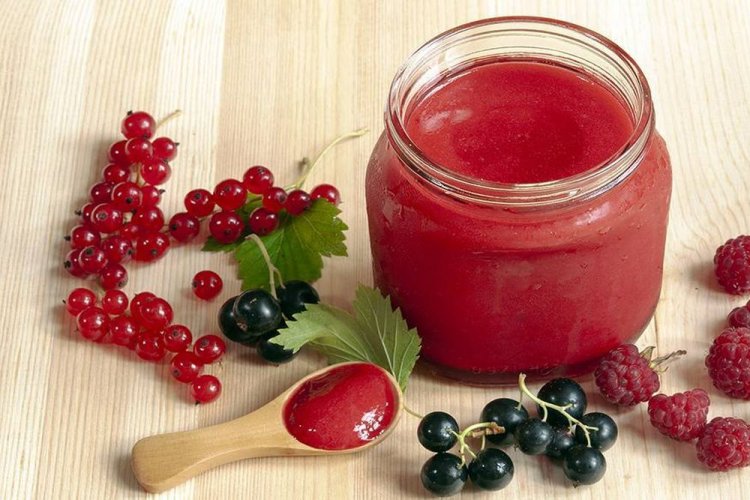 Salsa de grosella roja y negra con frambuesa