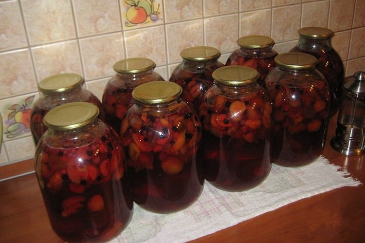 Red Bird Cherry, Apple, and Pear Compote