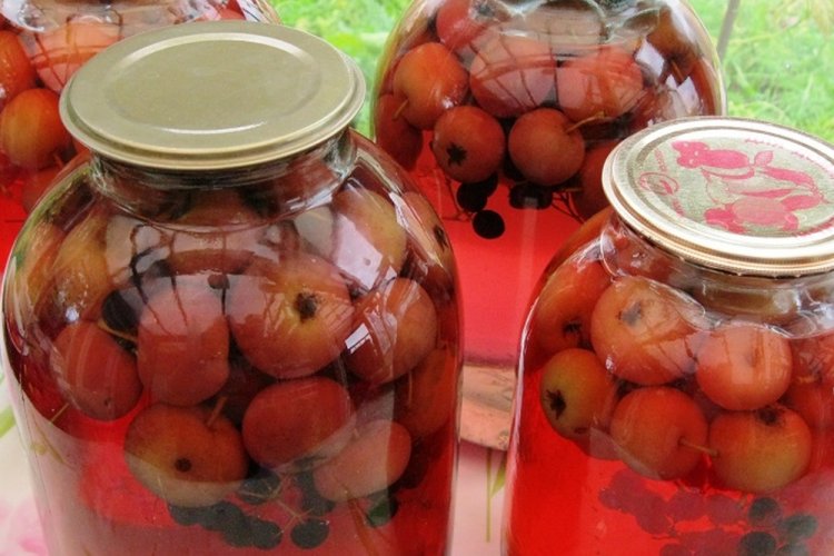 Ranetka and Bird Cherry Compote for Winter