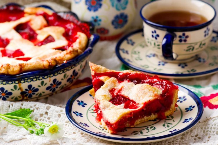 Pastel de hojaldre con fresas