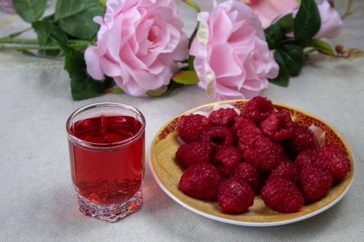 Raspberry Liqueur with a Glove