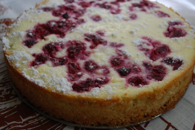 Tarta de frambuesa con kéfir