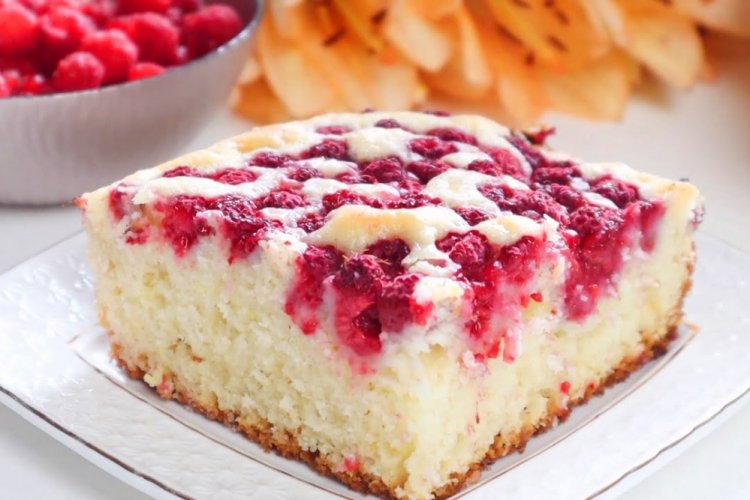 Tarta de frambuesa sin huevos
