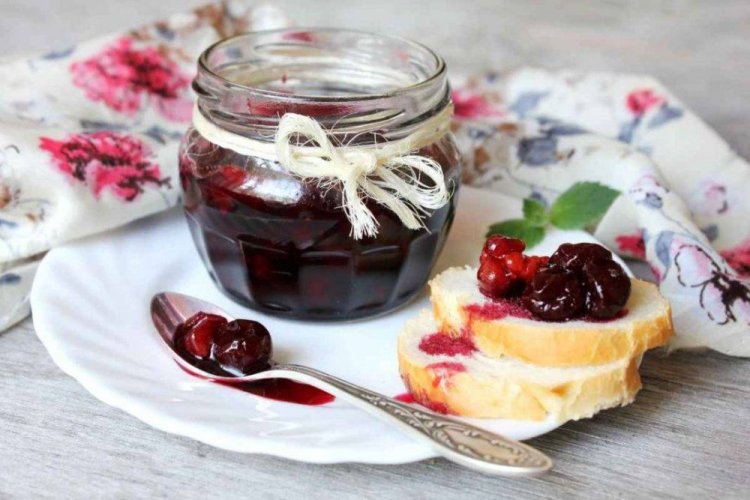 Jam with Saskatoon Berries, Gooseberries, and Cherries