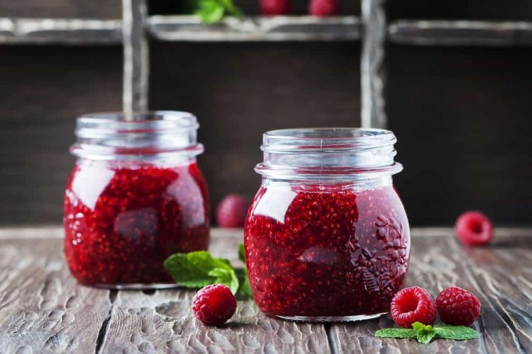 Himbeermarmelade mit Fruktose