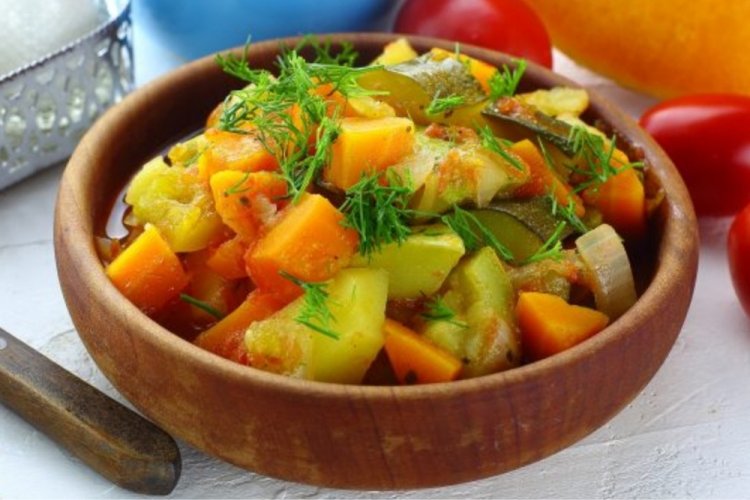 Vegetable Stew with Pumpkin and Pickled Cucumbers