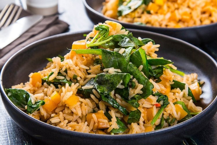 Rice with Zucchini and Spinach