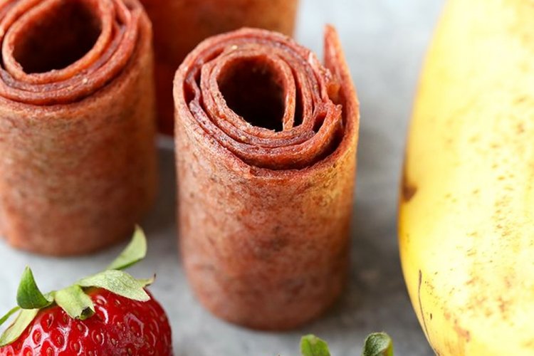 Banana and Strawberry Fruit Leather