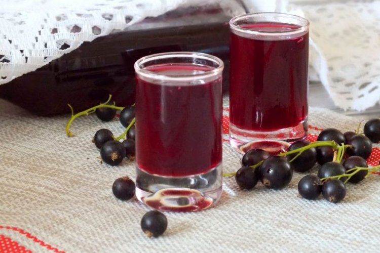 Johannisbeerlikör mit Minze