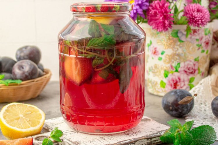 Plum, Lemon, and Mint Mojito Compote