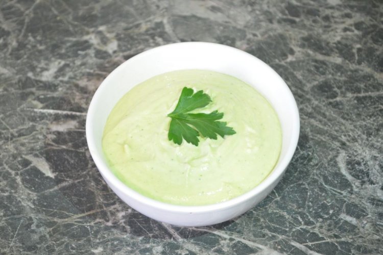Vegan Mayonnaise with Parsley Broth