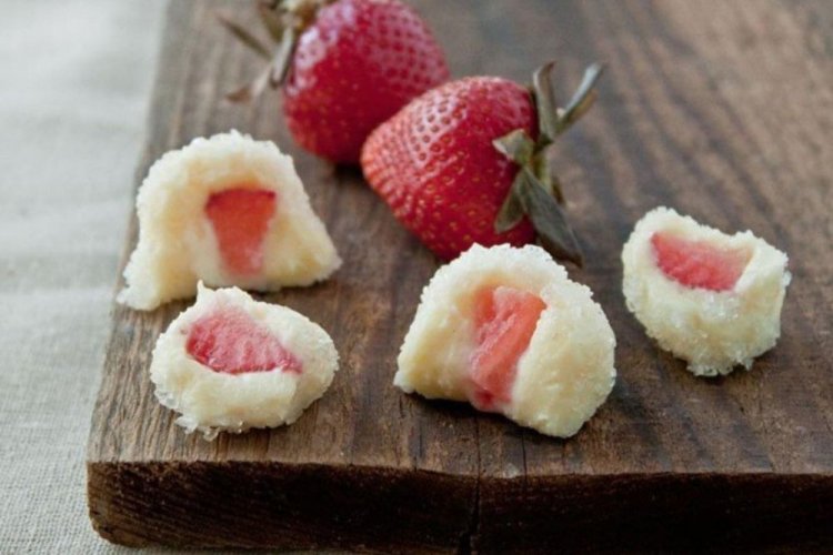 Trufas de chocolate blanco con fresas