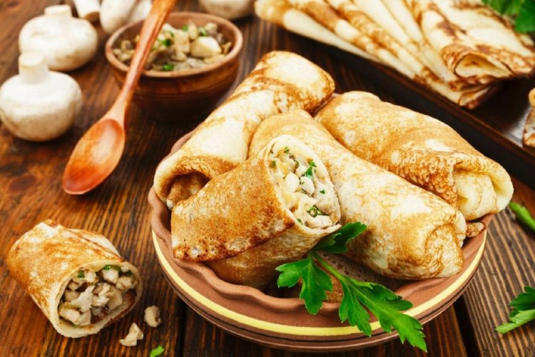 Lenten Pancakes with Mushrooms