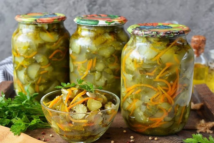 Pepinos con zanahoria al estilo coreano sin aceite