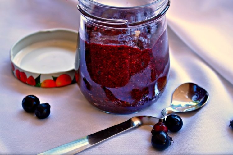 Cherry and Saskatoon Berry Jam
