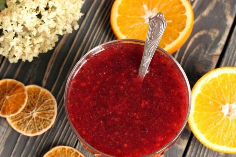 Thick Red Gooseberry and Orange Jam