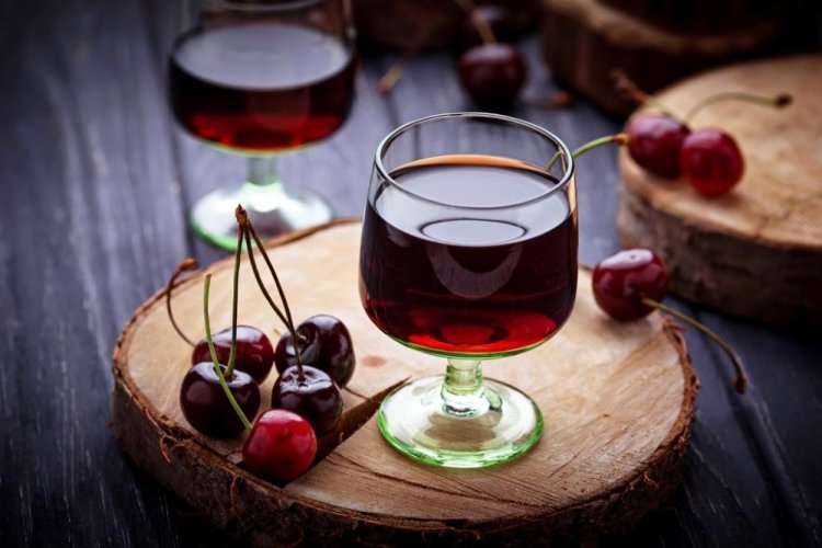Cherry Liqueur with Mint