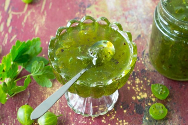 Emerald Green Gooseberry Jelly