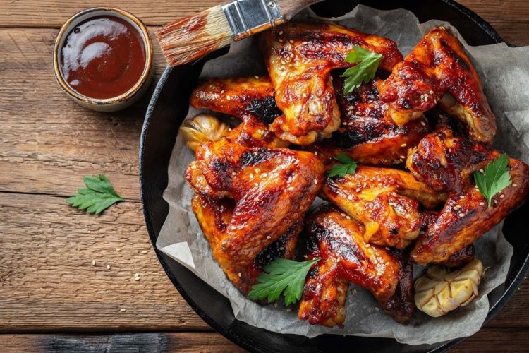 Alitas de pollo en marinada agridulce