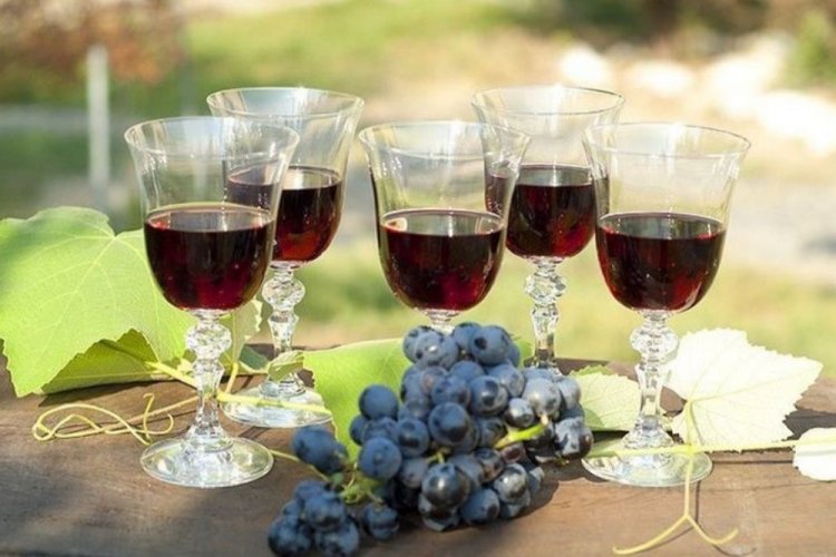 Saskatoon Berry and Grape Wine
