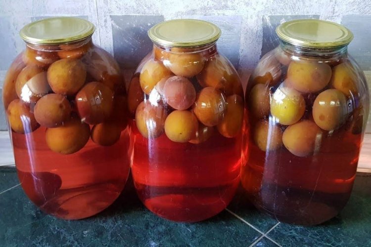 Compota de nectarinas enteras para el invierno