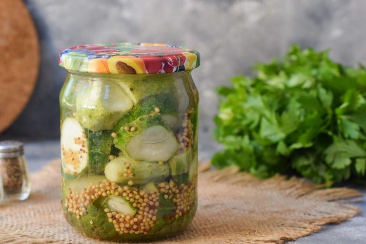 Cucumbers with Dijon Mustard for Winter
