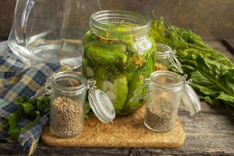 Cucumbers with Mustard and Citric Acid for Winter