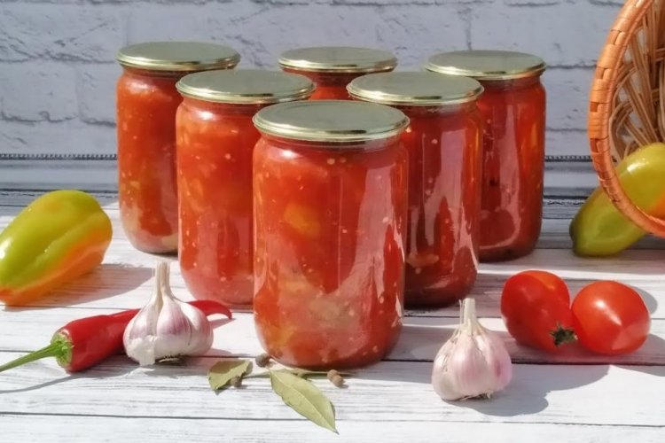 Lecho de pimiento morrón y tomates sin vinagre