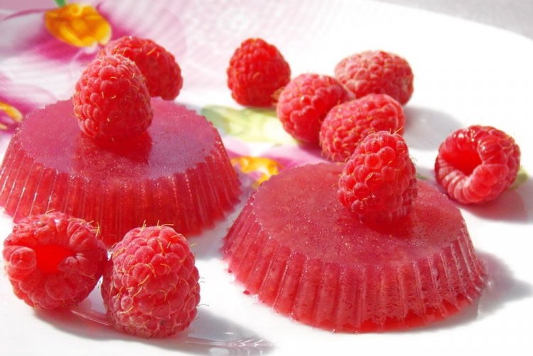 Mermelada de frambuesa con gelatina