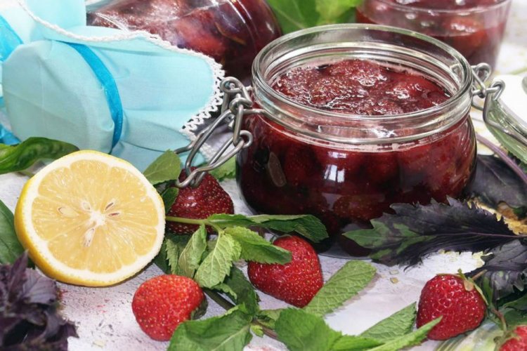 Strawberries in Their Own Juice with Lemon, Mint, and Basil