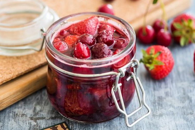 Strawberries with Cherries in Their Own Juice