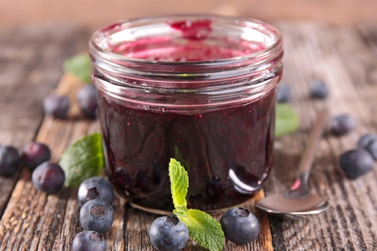 Gelatina de arándanos con agar-agar