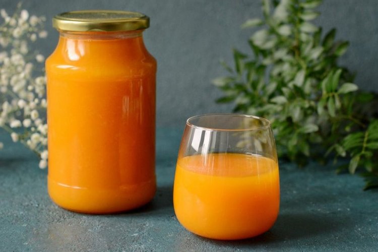 Apricot Juice Made in a Juicer Steamer