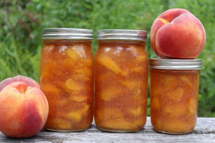 Peaches in Their Own Juice with a Blender