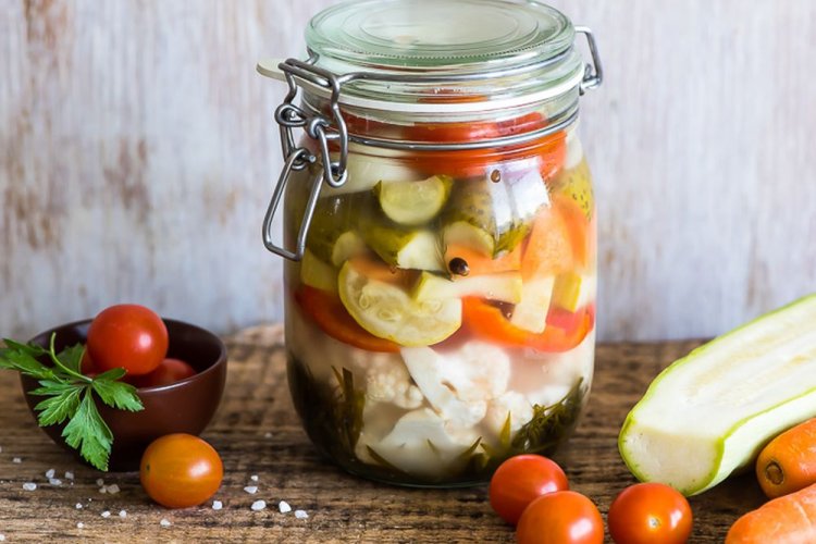Salad with Tomatoes, Cucumbers, Cauliflower, and Zucchini