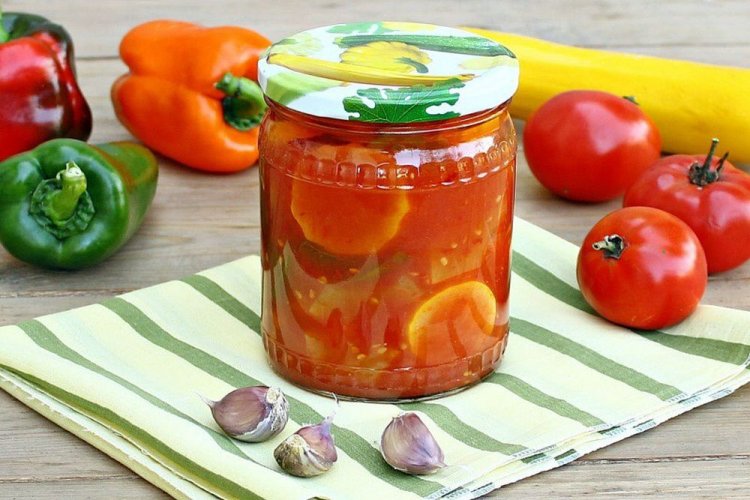 Pisto de calabacín y pimiento morrón sin vinagre