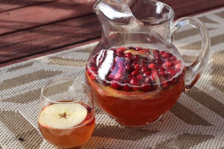 Compota de arándano rojo y manzana para el invierno
