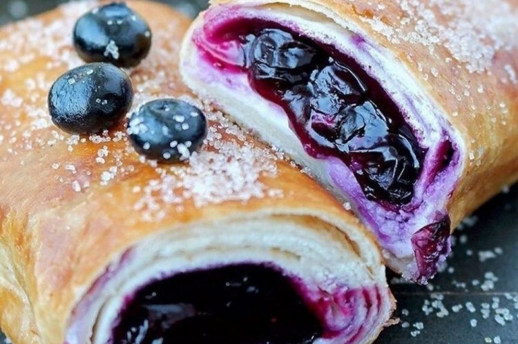 Strudel with Cherries and Blueberries