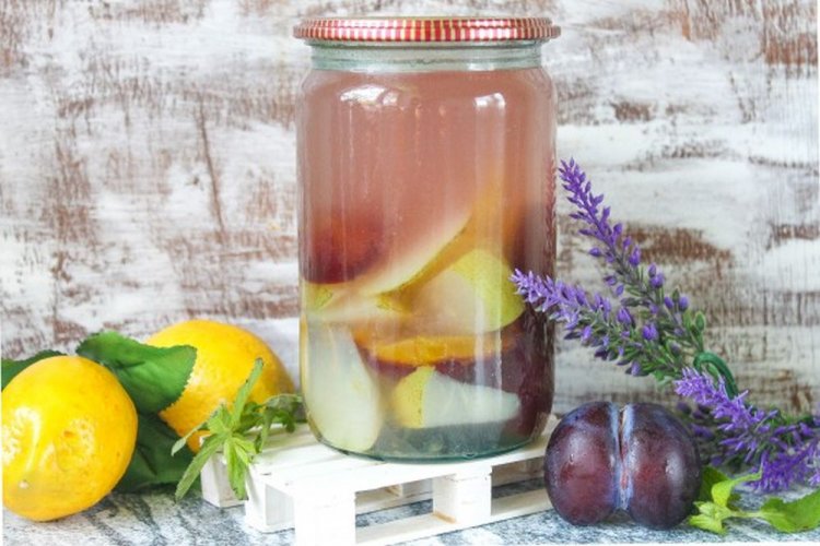 Pear, Plum, and Lemon Compote
