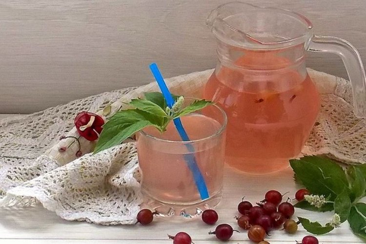 Compota de verano de naranjas con grosella y melisa
