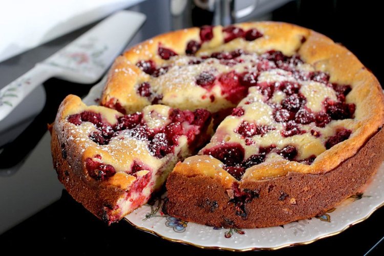 Pour-Over Cherry and Raspberry Cake
