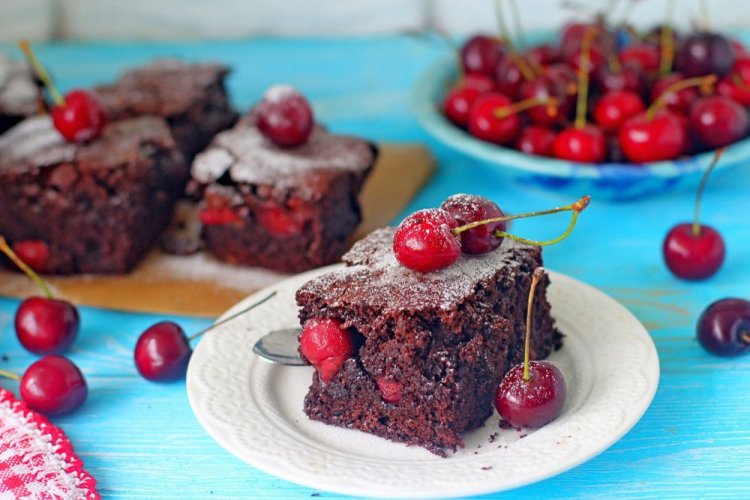 Pour-Over Cocoa and Cherry Cake