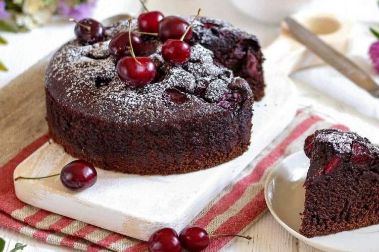 Chocolate Pour-Over Cherry Cake