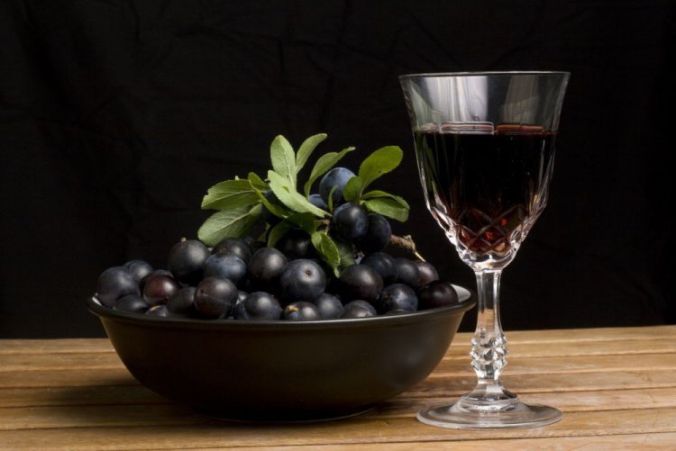 Saskatoon Berry Liqueur with Dried Apricots and Sloes