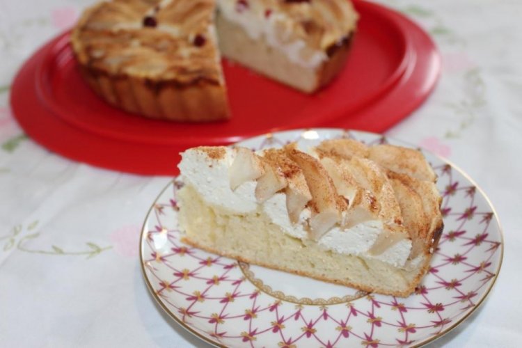 Tarta de manzana y requesón