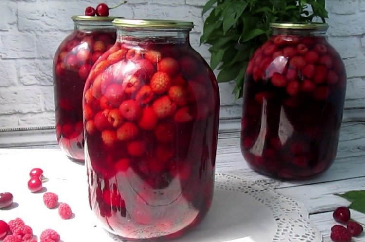 Cherry, Raspberry, and Currant Compote for Winter